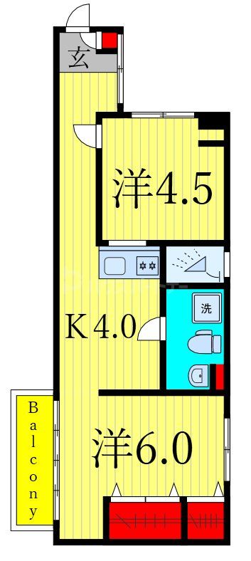 東京メトロ東西線 門前仲町駅 徒歩5分 6階建 築55年の間取り写真