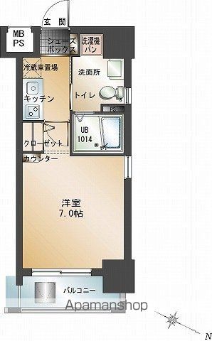 新品家具付きマンション港23の間取り写真