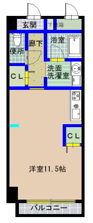 岡山市北区東島田町のマンションの間取り