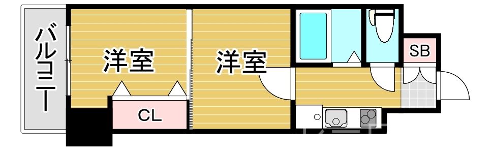 福岡市博多区博多駅前のマンションの間取り