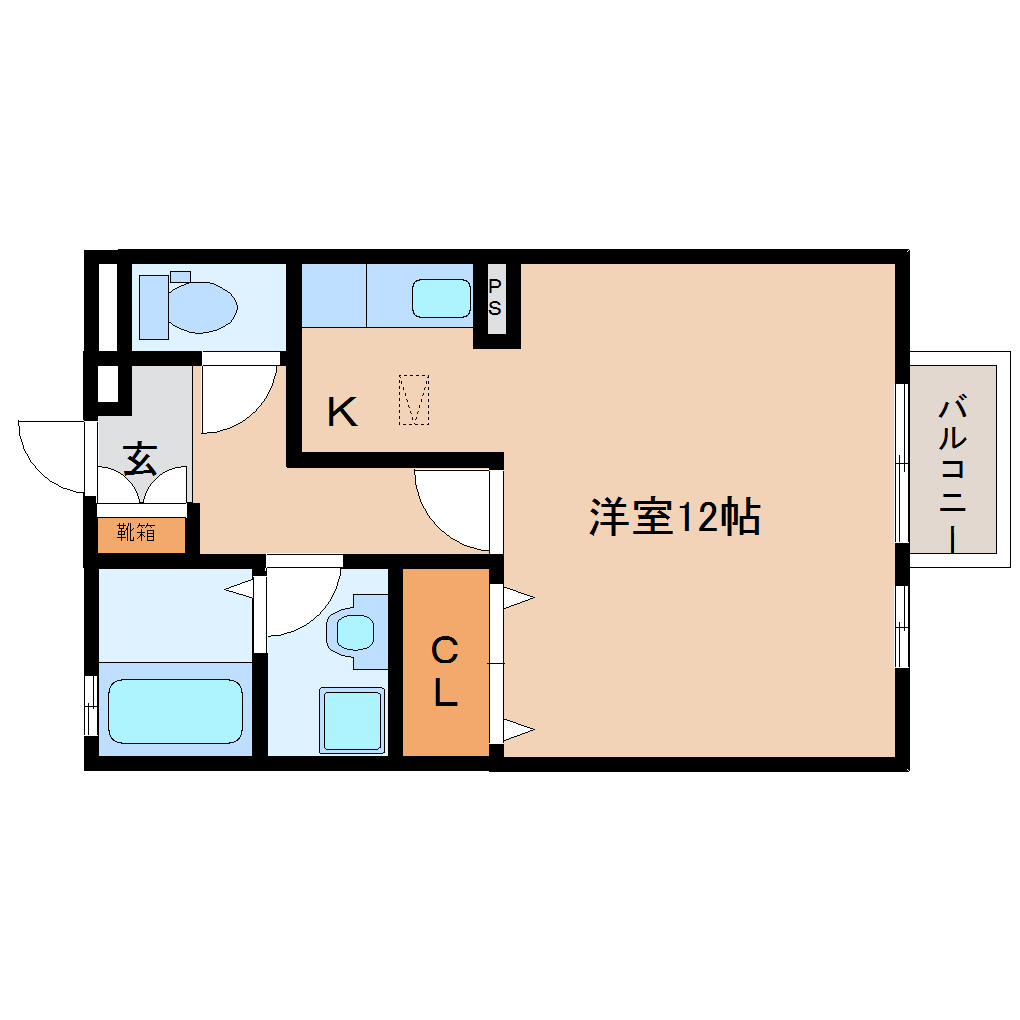 静岡市葵区瀬名川のアパートの間取り