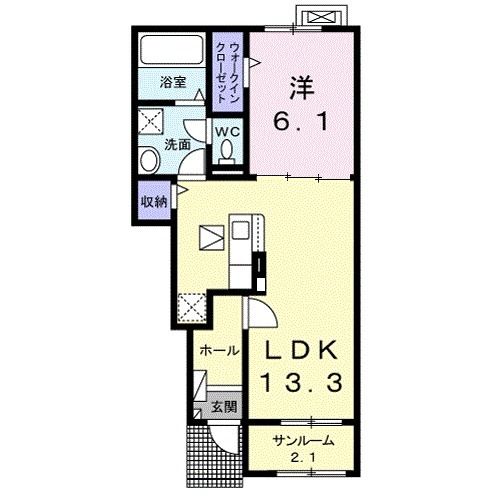 高松市木太町のアパートの間取り