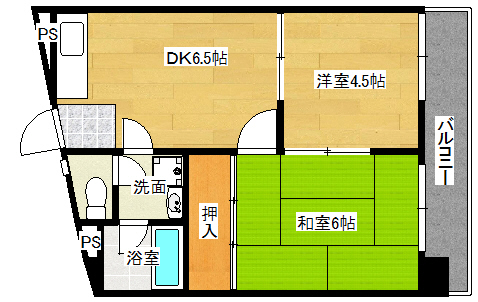 広島市中区大手町のマンションの間取り