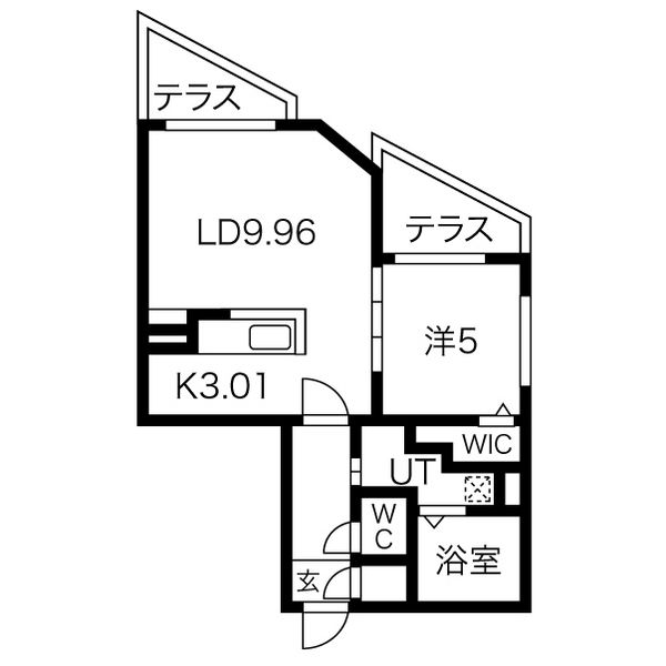 札幌市中央区南二十二条西のマンションの間取り