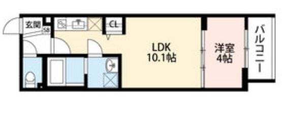 大阪市港区三先のアパートの間取り