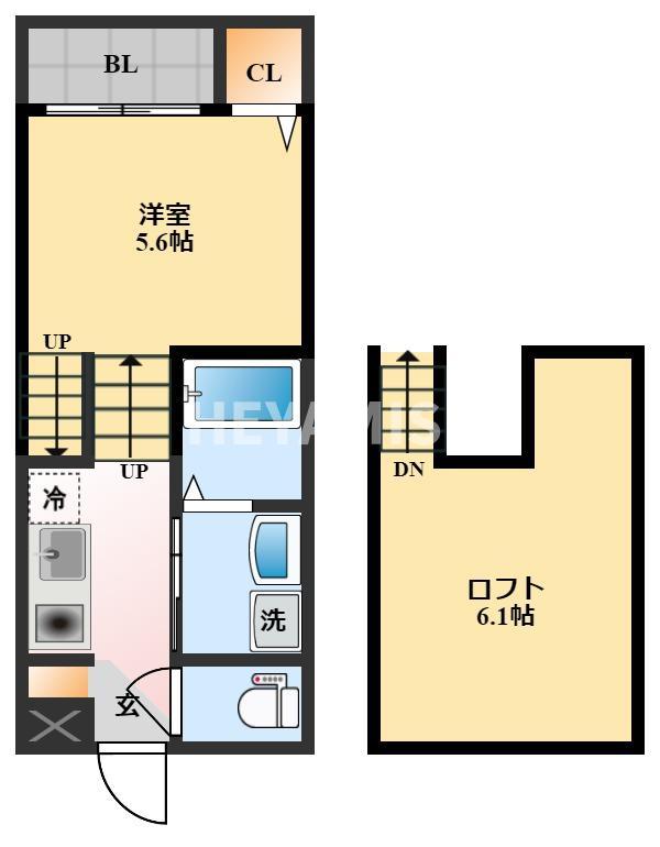 長崎市大手のアパートの間取り