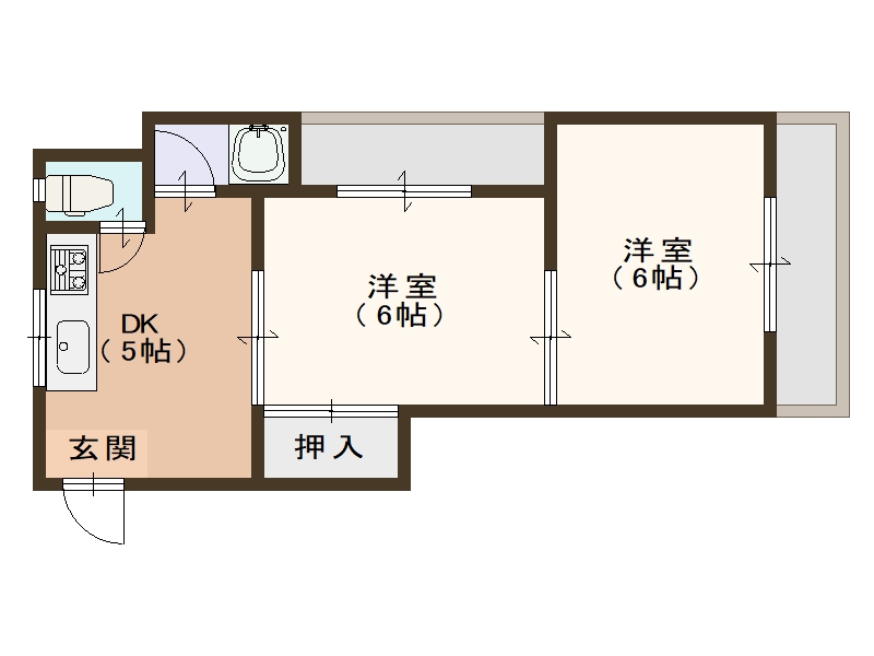 大阪市西成区南津守のマンションの間取り