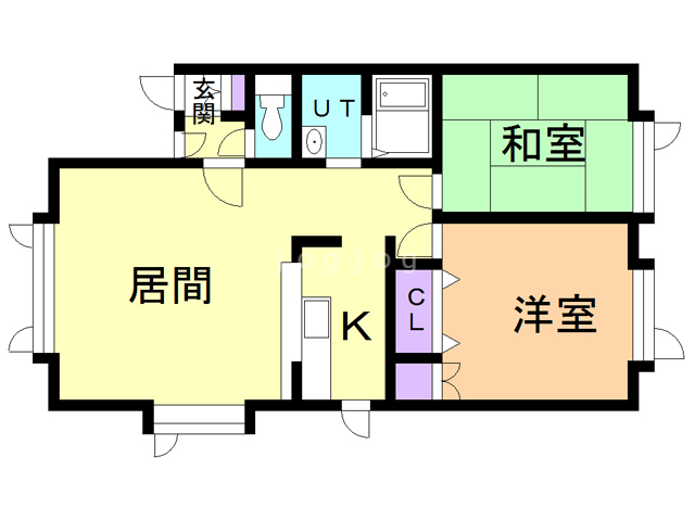 【札幌市北区北三十七条西のアパートの間取り】