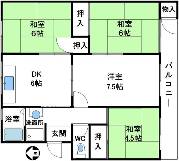 ひよどり台１団地９号棟の間取り