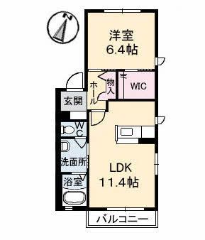 シャーメゾンさくら　Ａ棟の間取り