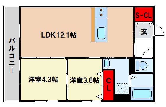 仮称)筑紫野市筑紫新築アパートの間取り