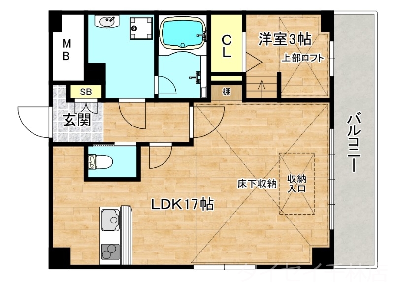 守口市馬場町のマンションの間取り