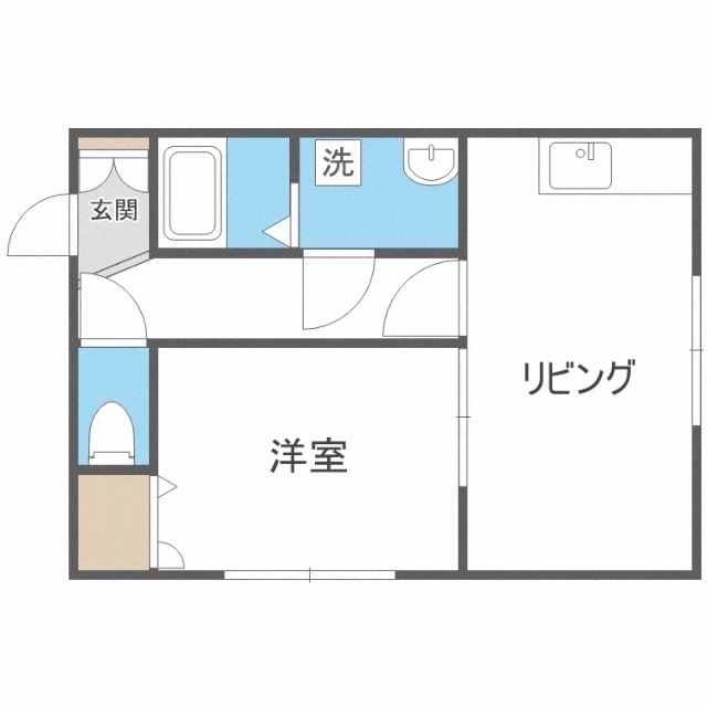 【札幌市中央区南四条西のアパートの間取り】