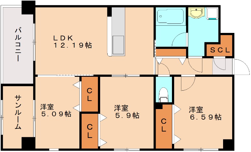 糸島市潤のマンションの間取り