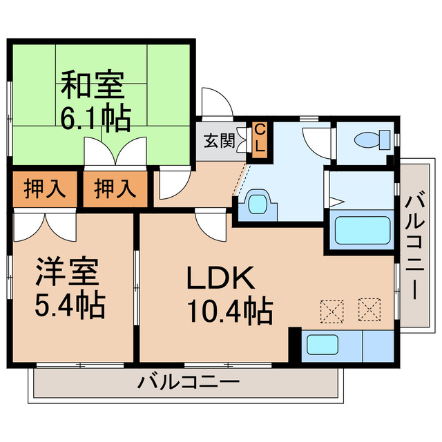 岩出市荊本のアパートの間取り