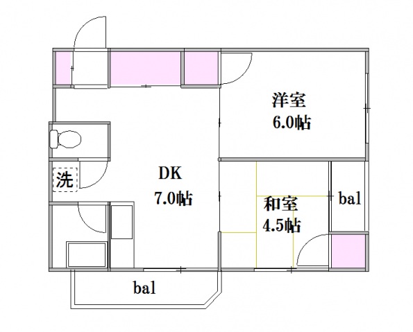 広島市西区小河内町のマンションの間取り