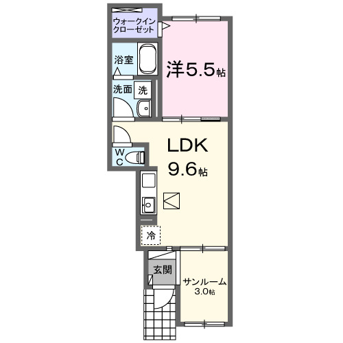 メゾン　グレーヌ王子町IIの間取り