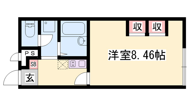 加西市北条町横尾のアパートの間取り