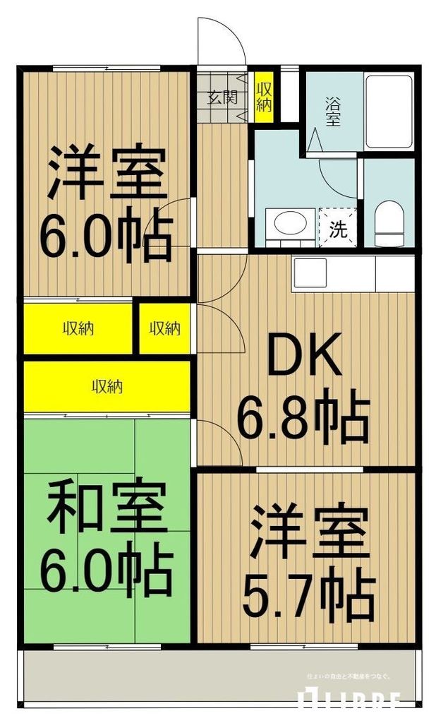 立川市西砂町のマンションの間取り