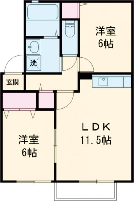 茂原市ゆたかのアパートの間取り