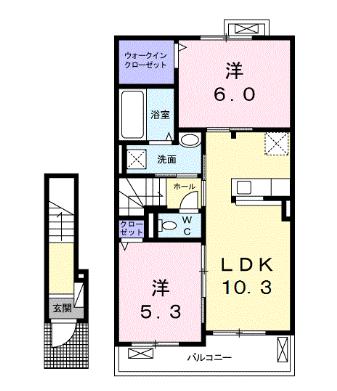 東海市加木屋町のアパートの間取り