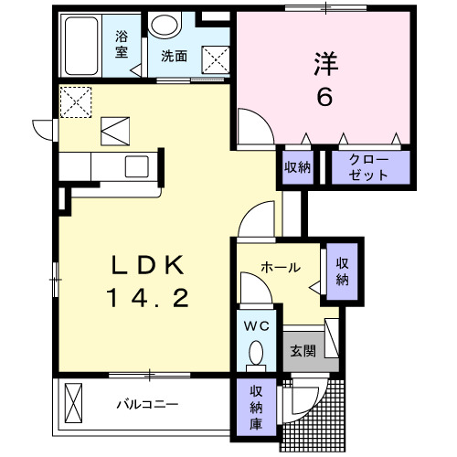 境港市花町のアパートの間取り