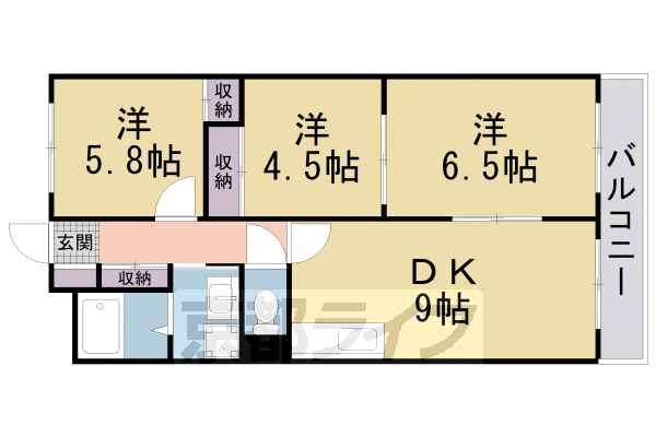 サウスヴィラ田辺の間取り