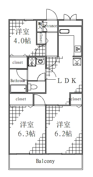 江東区大島のマンションの間取り