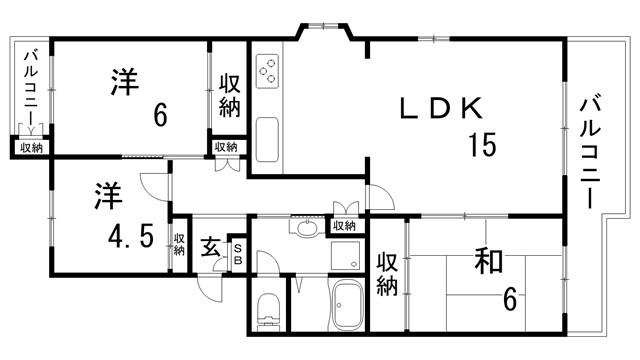 鈴蘭泉台第一住宅3号棟の間取り