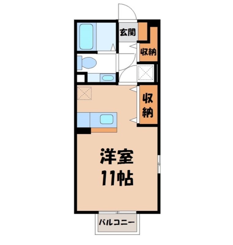 宇都宮市清原台のアパートの間取り