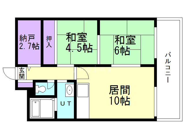 札幌市西区琴似二条のマンションの間取り