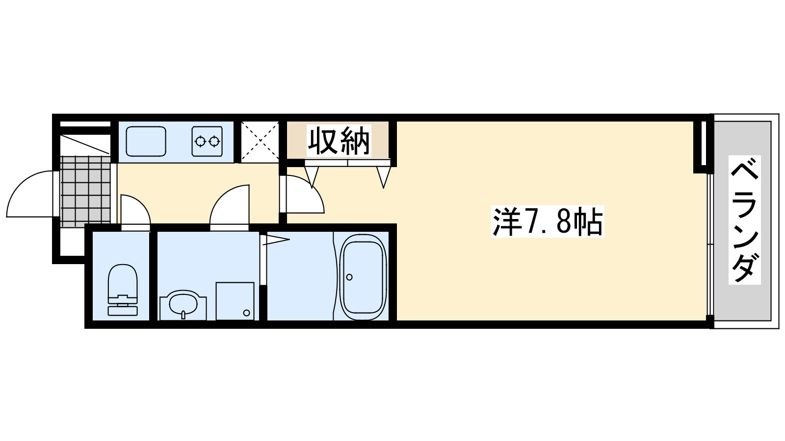 泉佐野市中町のアパートの間取り