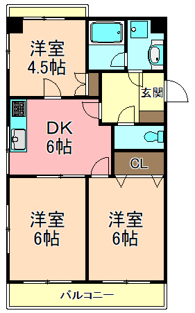 足立区梅田のマンションの間取り