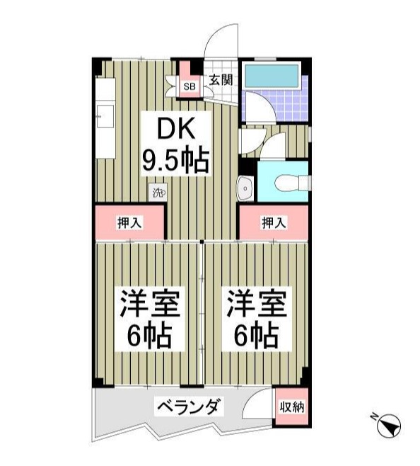 松戸市稔台のマンションの間取り