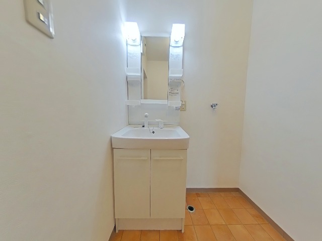 洗面設備　独立洗面化粧台が付いています