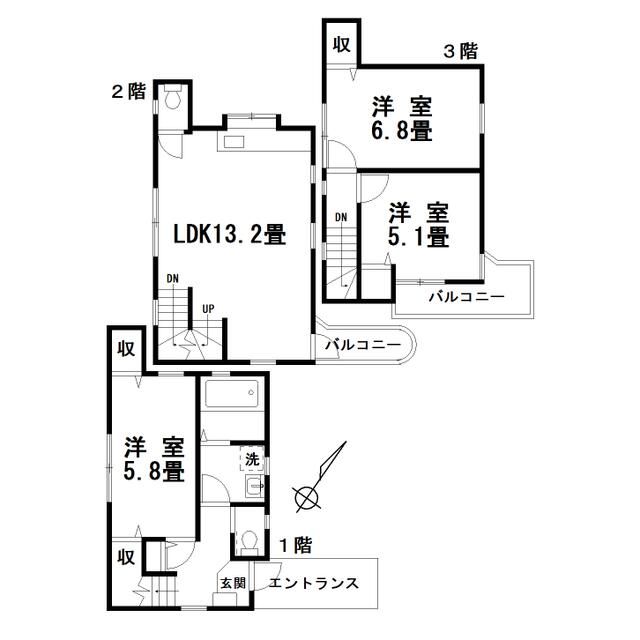 豊島区雑司が谷1丁目 貸家の間取り写真