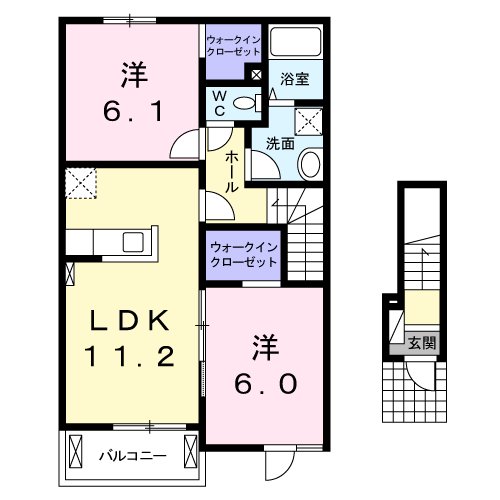 ＪＲ宇野線 備前西市駅 徒歩35分 2階建 築11年の間取り写真