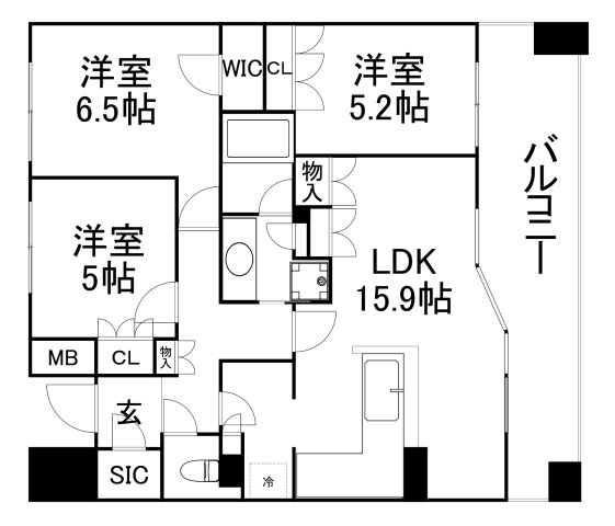 地下鉄谷町線 谷町九丁目駅 徒歩7分 15階建 築20年の間取り写真