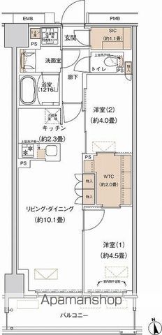 ＪＲ京浜東北線 大森駅 徒歩12分 8階建 築2年の間取り写真