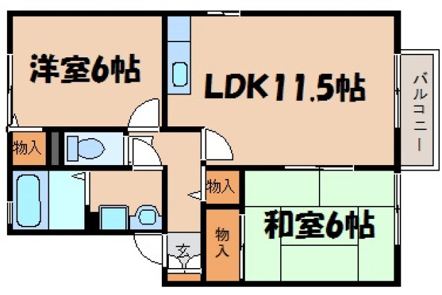 安芸郡海田町蟹原のアパートの間取り