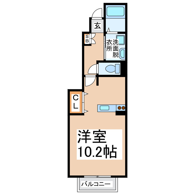 熊本県熊本市中央区坪井６（アパート）の賃貸物件の間取り
