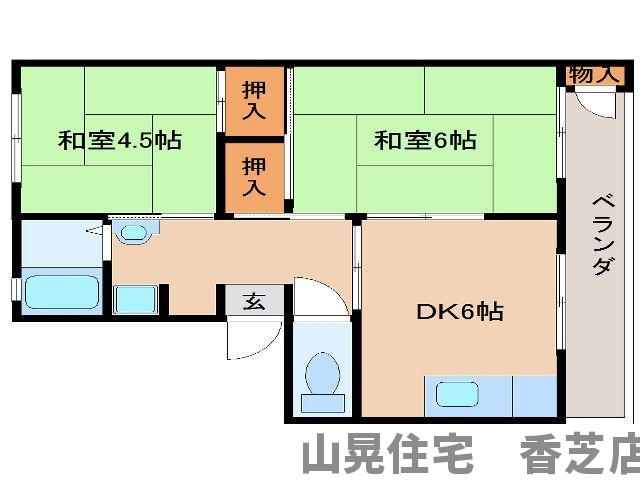 香芝市磯壁のマンションの間取り