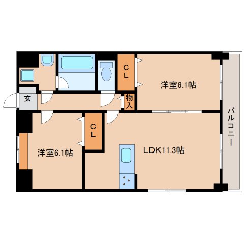 橿原市葛本町のマンションの間取り