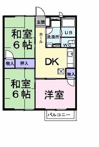 加古川市平岡町二俣のアパートの間取り