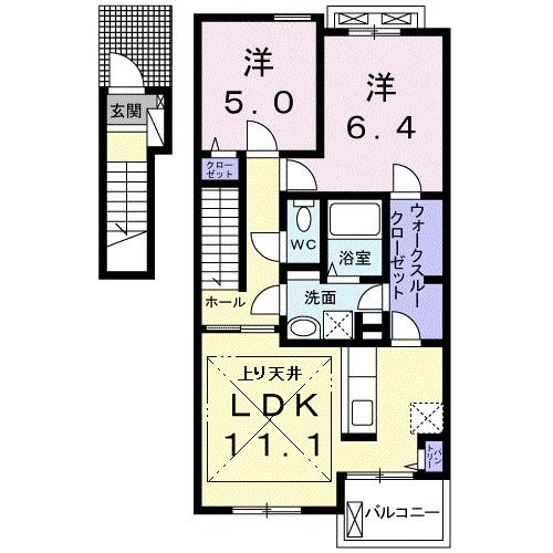 【亘理郡山元町山寺のアパートの間取り】