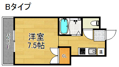 大阪市住之江区北加賀屋のマンションの間取り