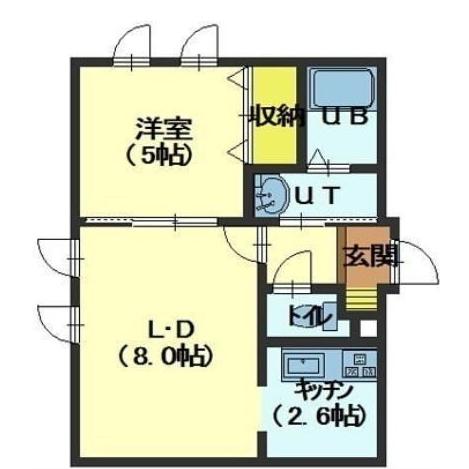 函館市旭町のマンションの間取り