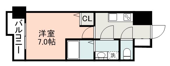 鹿児島市加治屋町のマンションの間取り