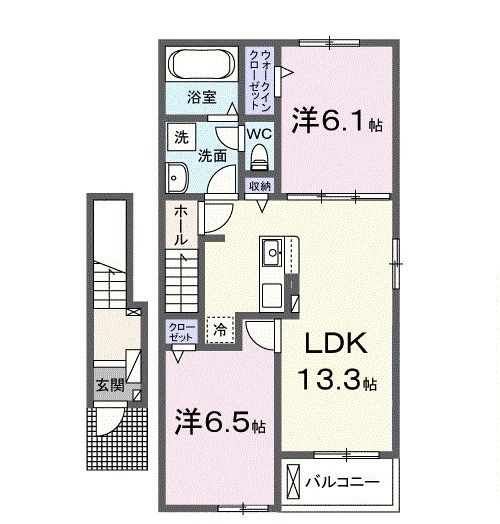 【白石市鷹巣のアパートの間取り】