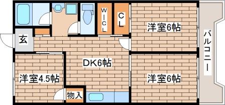 神戸市中央区港島中町のマンションの間取り